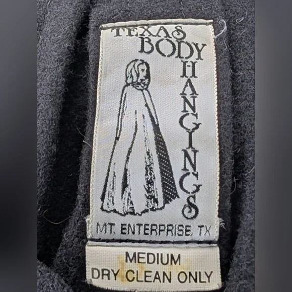 Vintage Texas Body Hangings Wool Hooded Cloak Size Medium